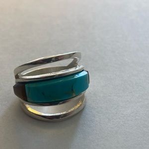 Jay King Sonora Turquoise and Tiger's Eye Band Ring